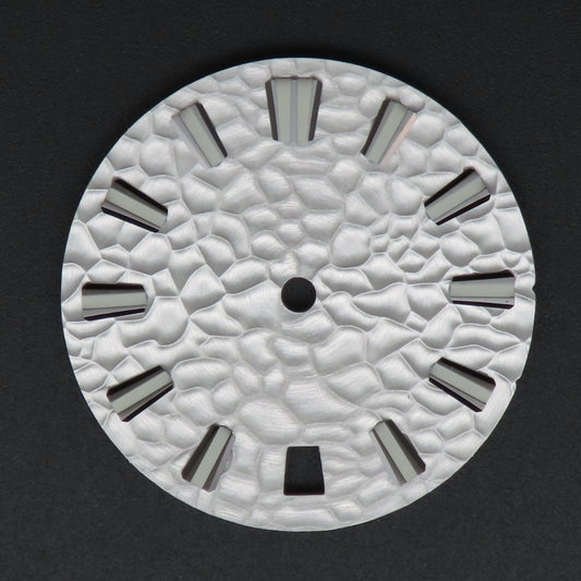 Dial Maker -Hammered Pattern Silver Dial For Seiko Mod