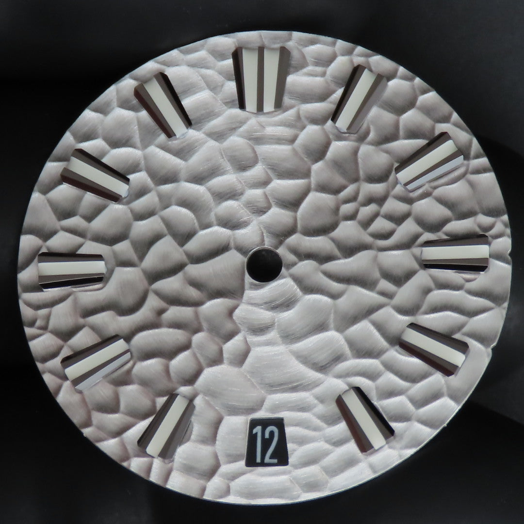 Dial Maker -Hammered Pattern Silver Dial For Seiko Mod