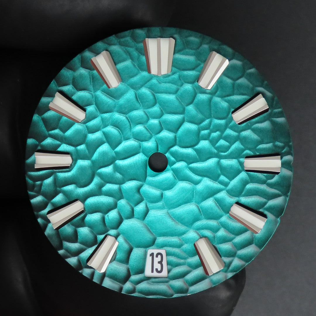 Dial Maker -Hammered Pattern Gradient Green Dial For Seiko Mod