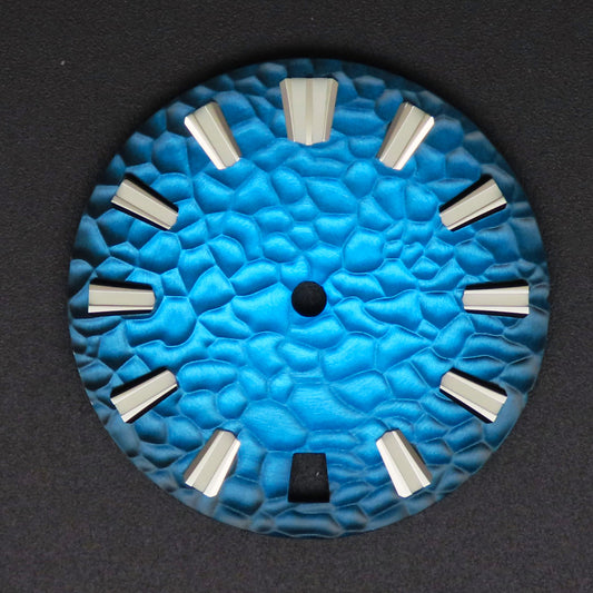 Dial Maker -Hammered Pattern Gradient Blue Dial For Seiko Mod