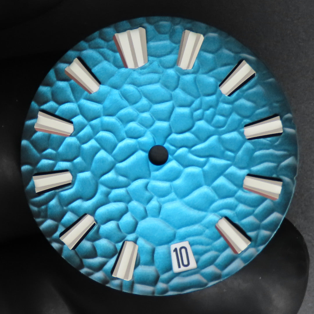 Dial Maker -Hammered Pattern Gradient Blue Dial For Seiko Mod