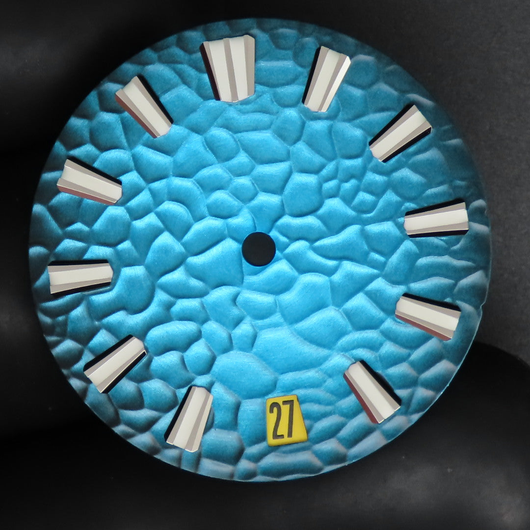 Dial Maker -Hammered Pattern Gradient Blue Dial For Seiko Mod