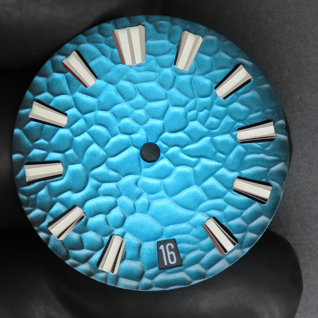 Dial Maker -Hammered Pattern Gradient Blue Dial For Seiko Mod