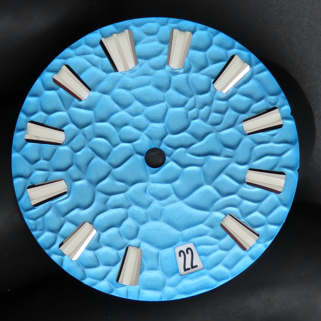 Dial Maker -Hammered Pattern Sky Blue Dial For Seiko Mod
