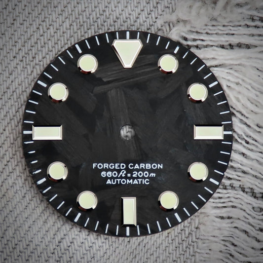 Dial Maker -  Black Forged Carbon Dial NO DATE For 9015/9075/ NH34/35