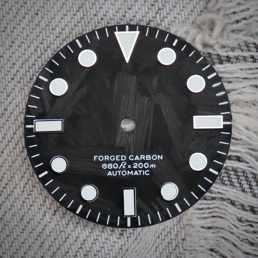 Dial Maker -  Black Forged Carbon Dial NO DATE For 9015/9075/ NH34/35