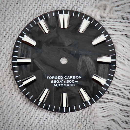 Dial Maker -  Black Forged Carbon Dial NO DATE For 9015/9075/ NH34/35