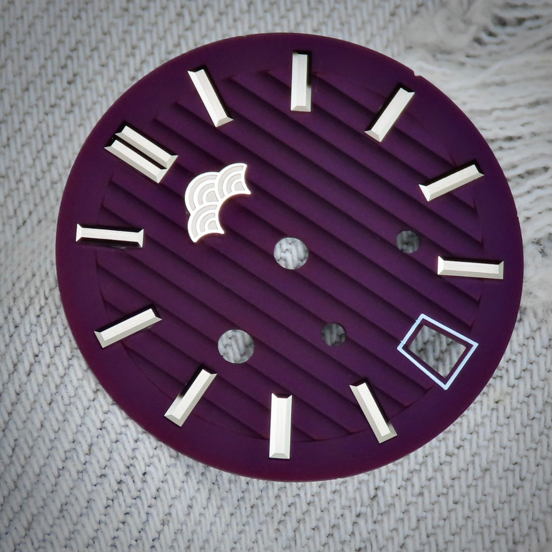 Dial Maker -Plated Purple Geneva stripes Dial For Seiko Mod