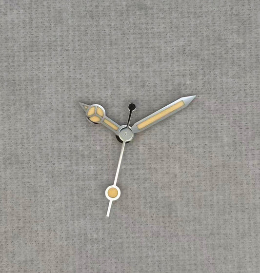 Dial Maker - Silver Mercedes Hands With Vintage Lume for Seiko Mods