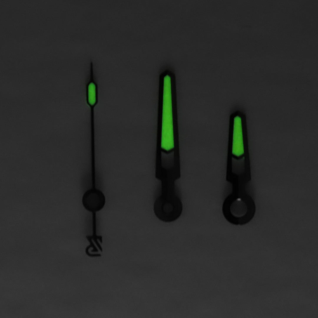 Dial Maker - High Quality Hands Black color with Swiss super Yellow Lume