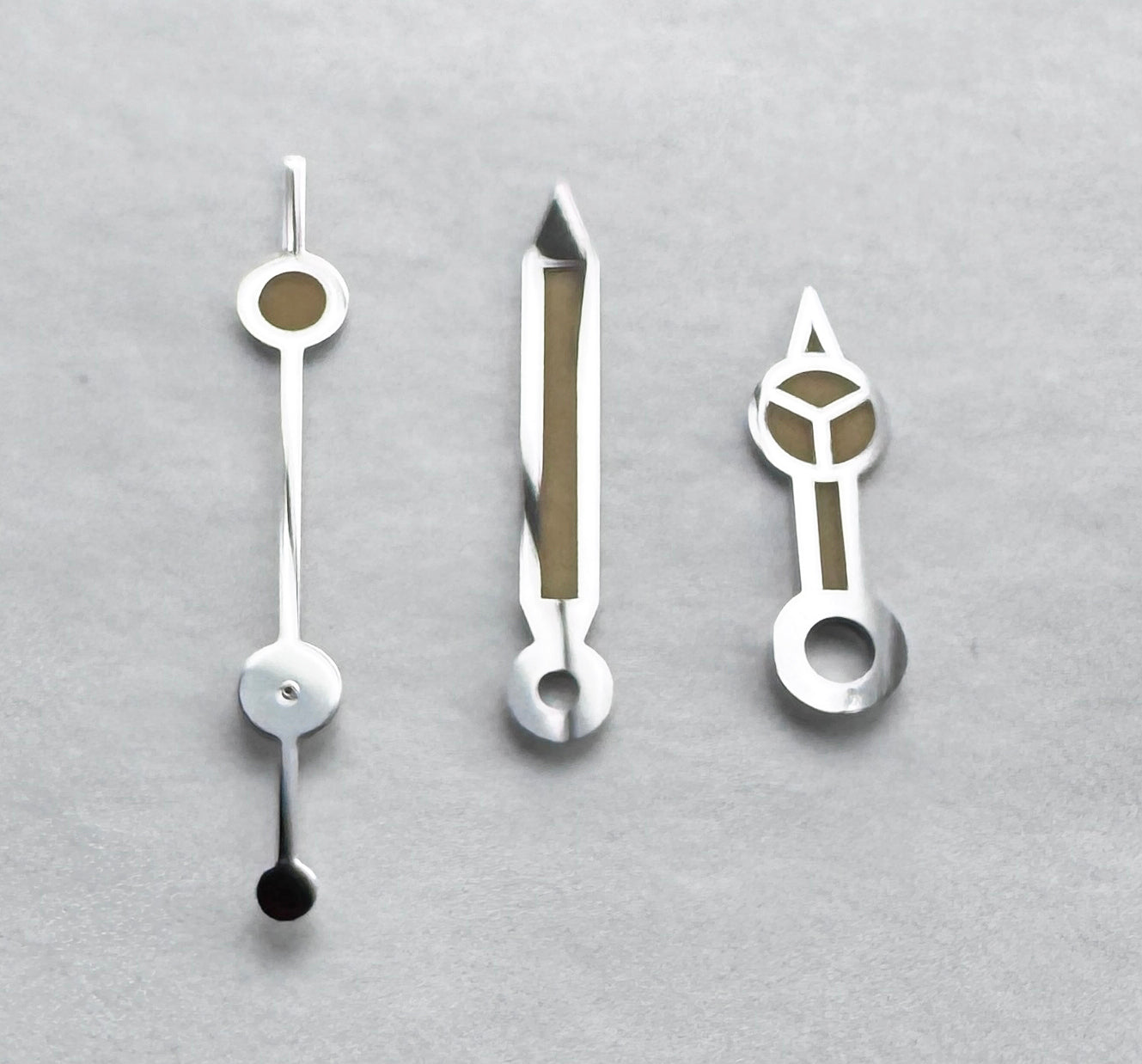 Dial Maker - Silver Mercedes Hands With Vintage Lume for Seiko Mods