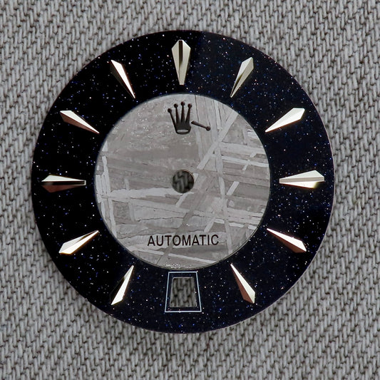 Dial maker - Grey/Natural Meteorite combined with blue gold stone dial