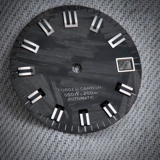 Dial Maker - Black Forged Carbon Dial For Seiko Mod