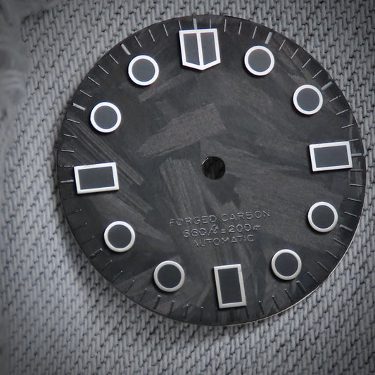 Dial Maker - Black Forged Carbon Dial For Seiko Mod