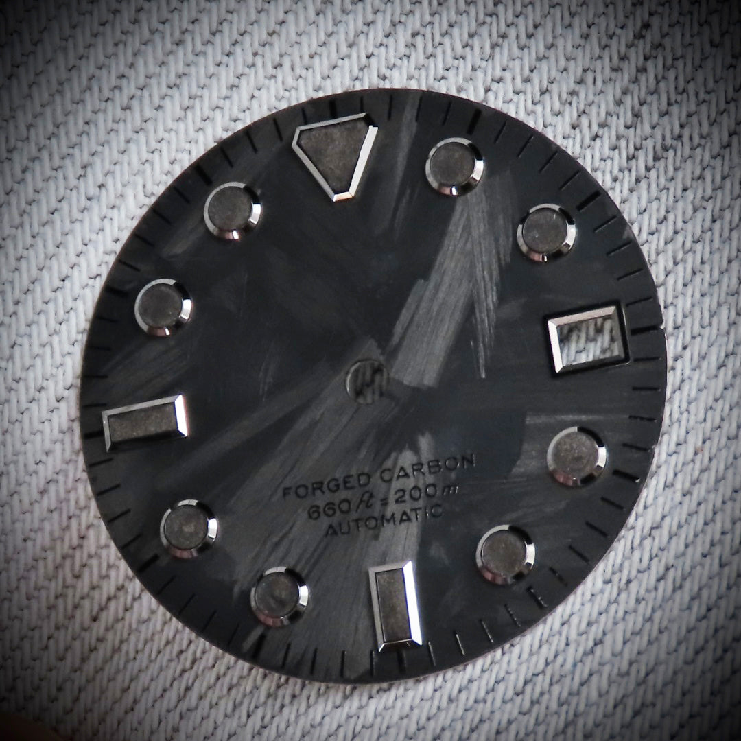 Dial Maker - Black Forged Carbon Dial For Seiko Mod