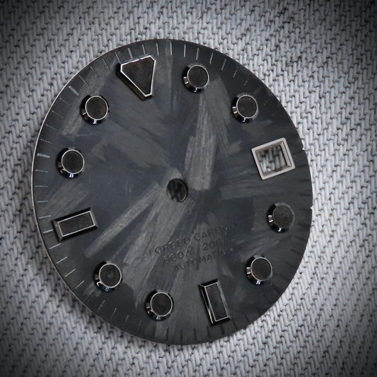 Dial Maker - Black Forged Carbon Dial For Seiko Mod