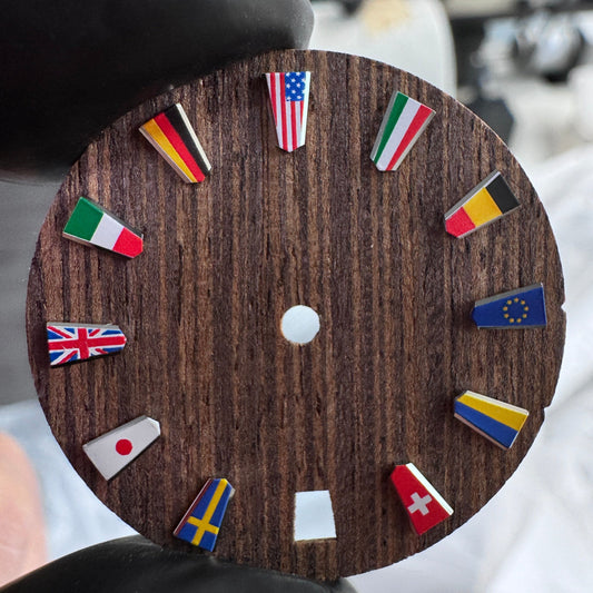 Dial Maker - Wood dial with National Flag Indices