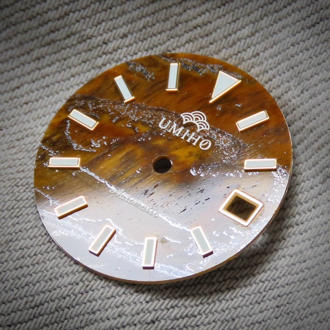 Dial Maker - Yellow Tiger's Eye Stone Dial for NH Movement