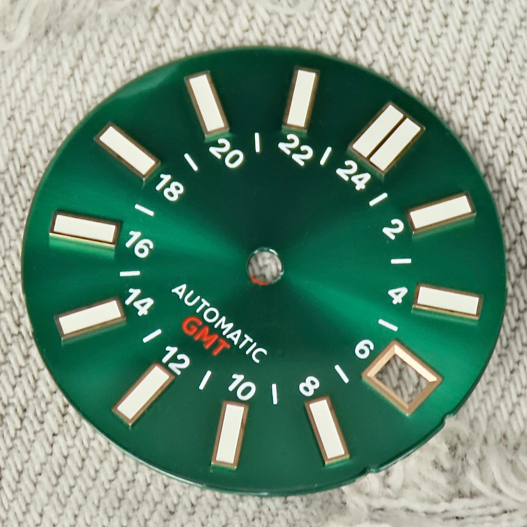 Dial Maker -Green Enamel Sunburst GMT Dial for NH34