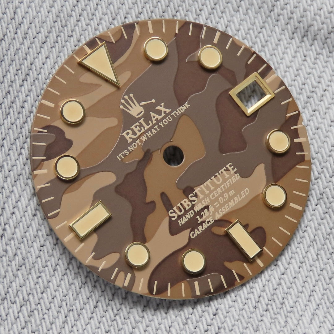 Dial Maker - Relax Dial Brown Camou Dial for seiko mod