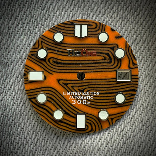 Dial maker - Black / Orang Forged Carbon Fiber Dial