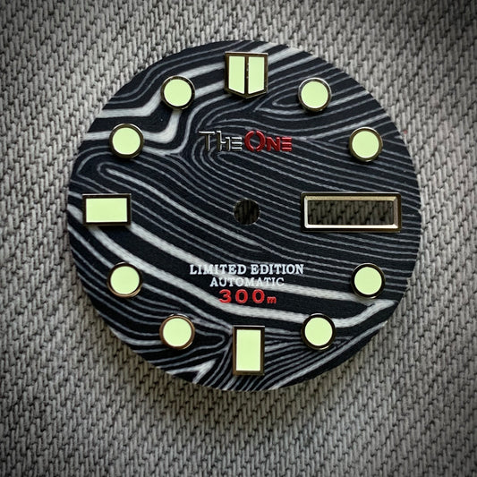 Dial maker - Black / white Forged Carbon Fiber Dial