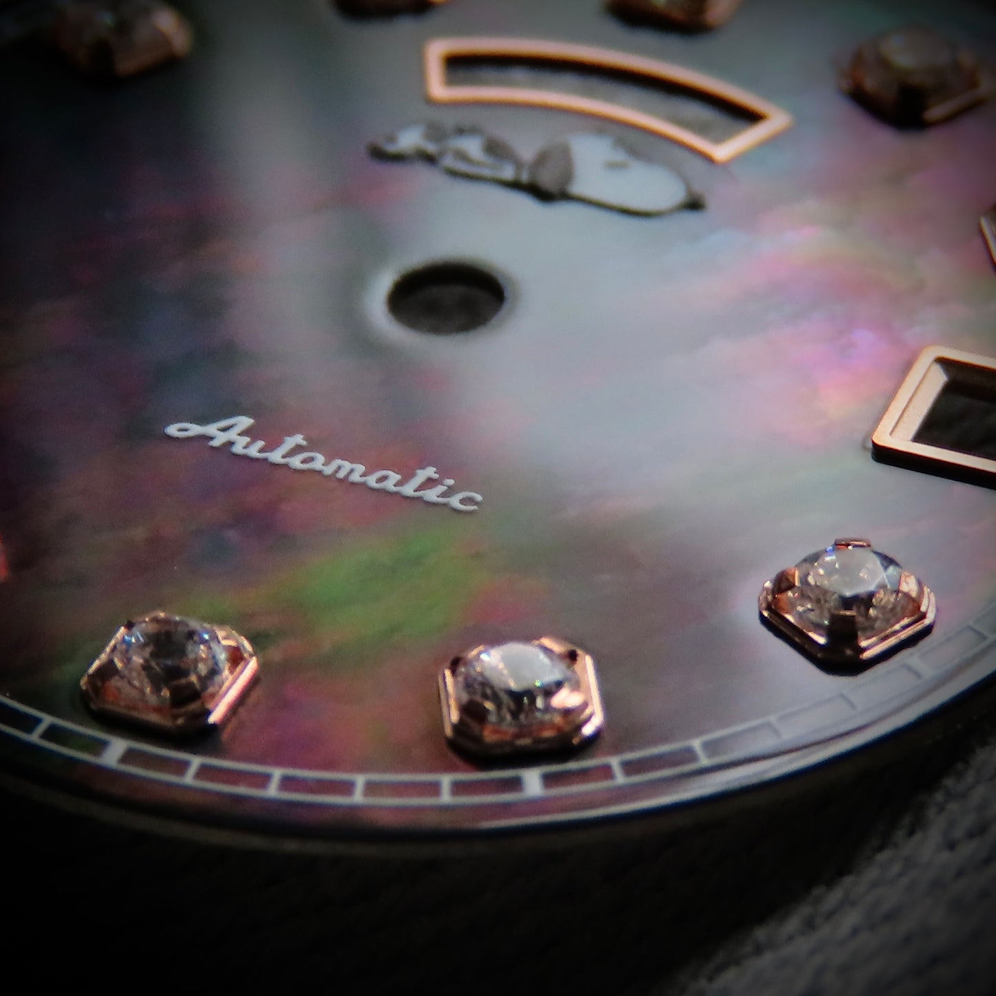 Dial maker - Black MOP dial with Gemstone / Full BGW9 lume day / date wheel For Seiko NH36 Movement