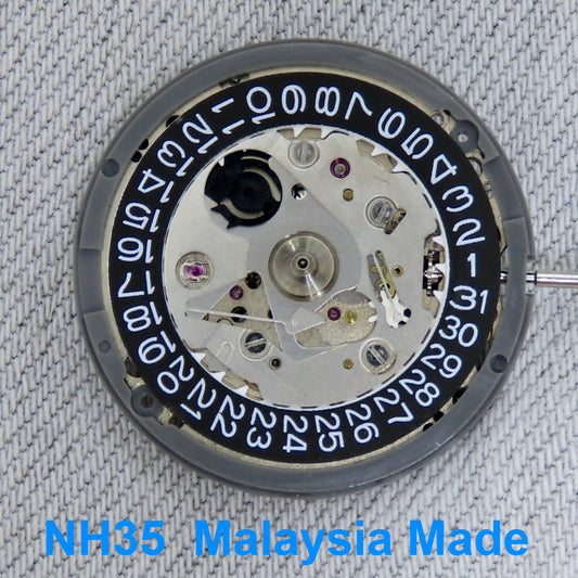 Malaysia Made-Seiko (TMI) NH35  Automatic Movement  Black date wheel