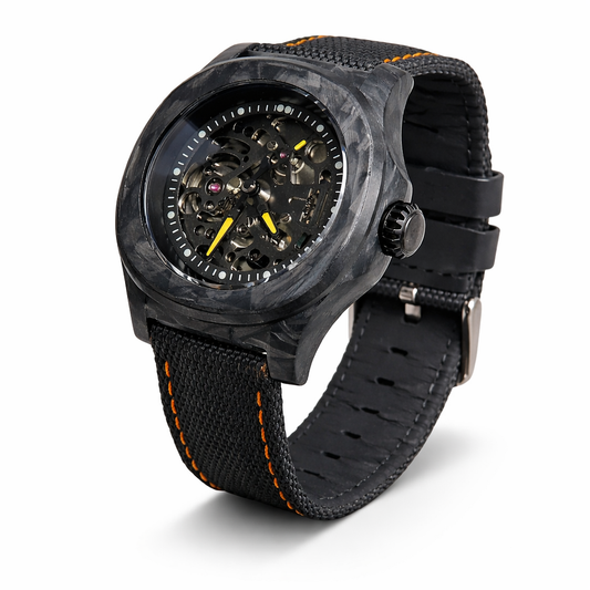 Dial Maker - DM05 Black Forged Carbon Watch -Skeleton movement