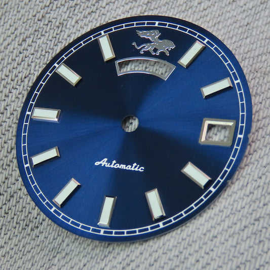 Dial maker - Blue sunburst dial With Full lume day /date wheel for NH36