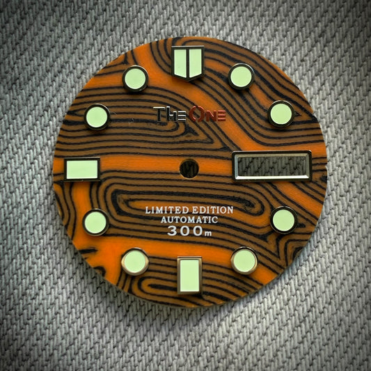 Dial maker - Black / Orang Forged Carbon Fiber Dial