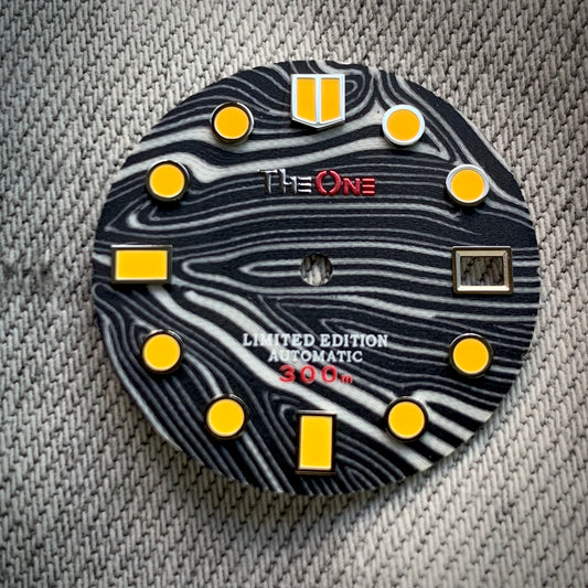 Dial maker - Black / white Forged Carbon Fiber Dial