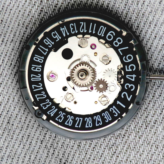 Malaysia Made- Seiko (TMI) NH34 Movement Black date wheel for 6 O'clock