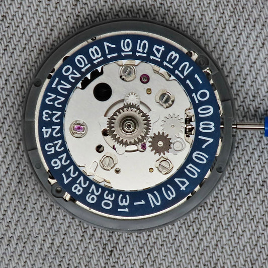 Malaysia Made- Seiko (TMI) NH34  Automatic Movement (Blue Date wheel)