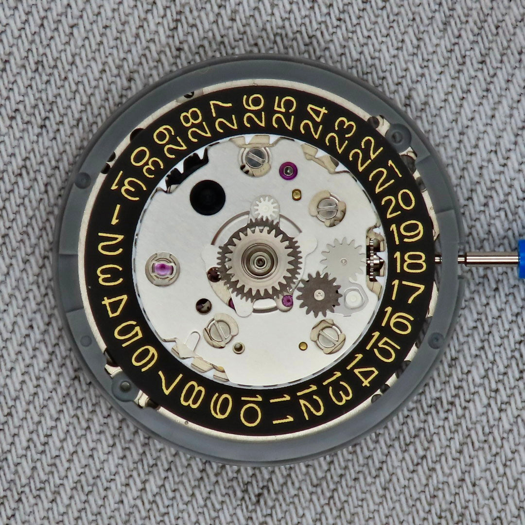 Malaysia Made-TMI NH34 Automatic Movement (Black/Gold Date wheel