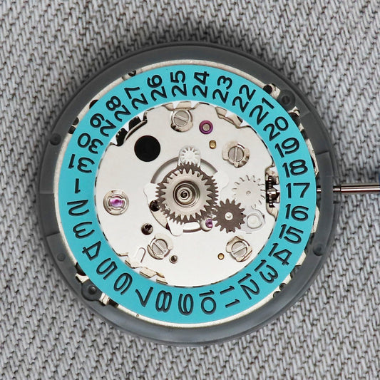 Malaysia Made- Seiko (TMI) NH34  Automatic Movement (Sky bule Date wheel)