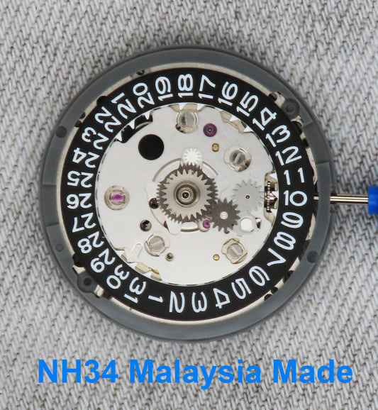 Malaysia Made- Seiko (TMI) NH34  Automatic Movement (Black Date wheel)