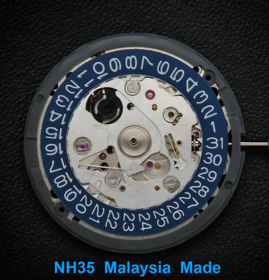 Malaysia Made - Seiko (TMI) NH35 Movement Deep Blue Date wheel