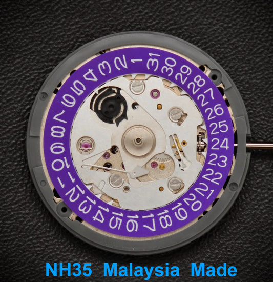 Malaysia Made - Seiko (TMI) NH35 Movement Purple Date wheel