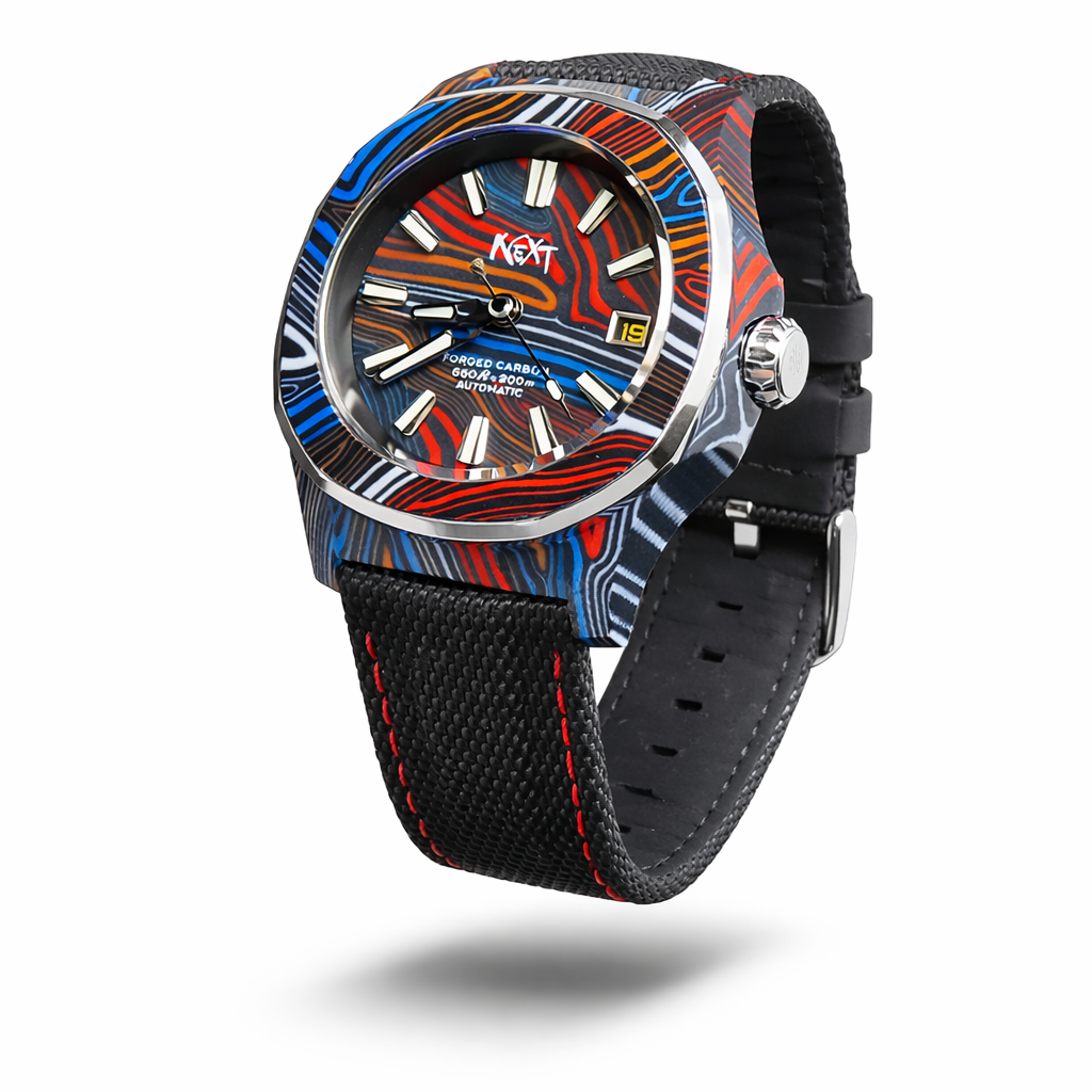 Dial Maker - DM05 Damascus Carbon Watch Rainbow colors-Japan Made