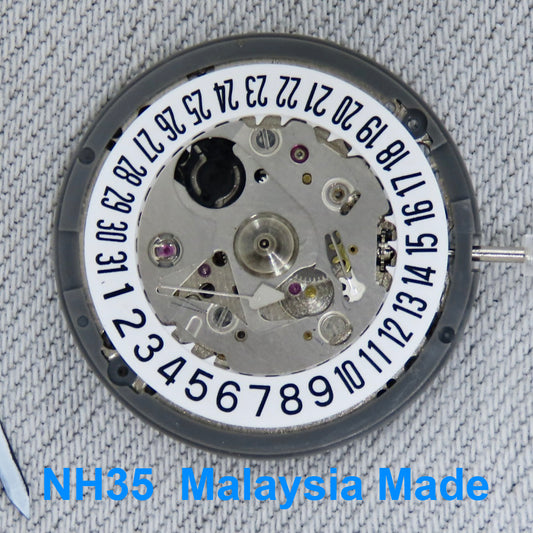 Malaysia Made-Seiko (TMI) NH35 Automatic Movement 6 o'clcok White Date wheel