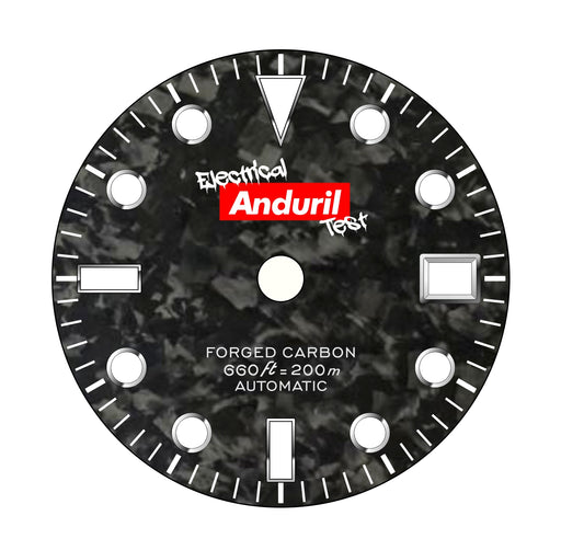Custom Black Forged Carbon Dial For NH34, Silver indices with BGW9