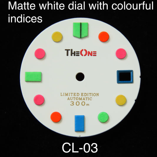 Dial maker - colored lume matte white dial