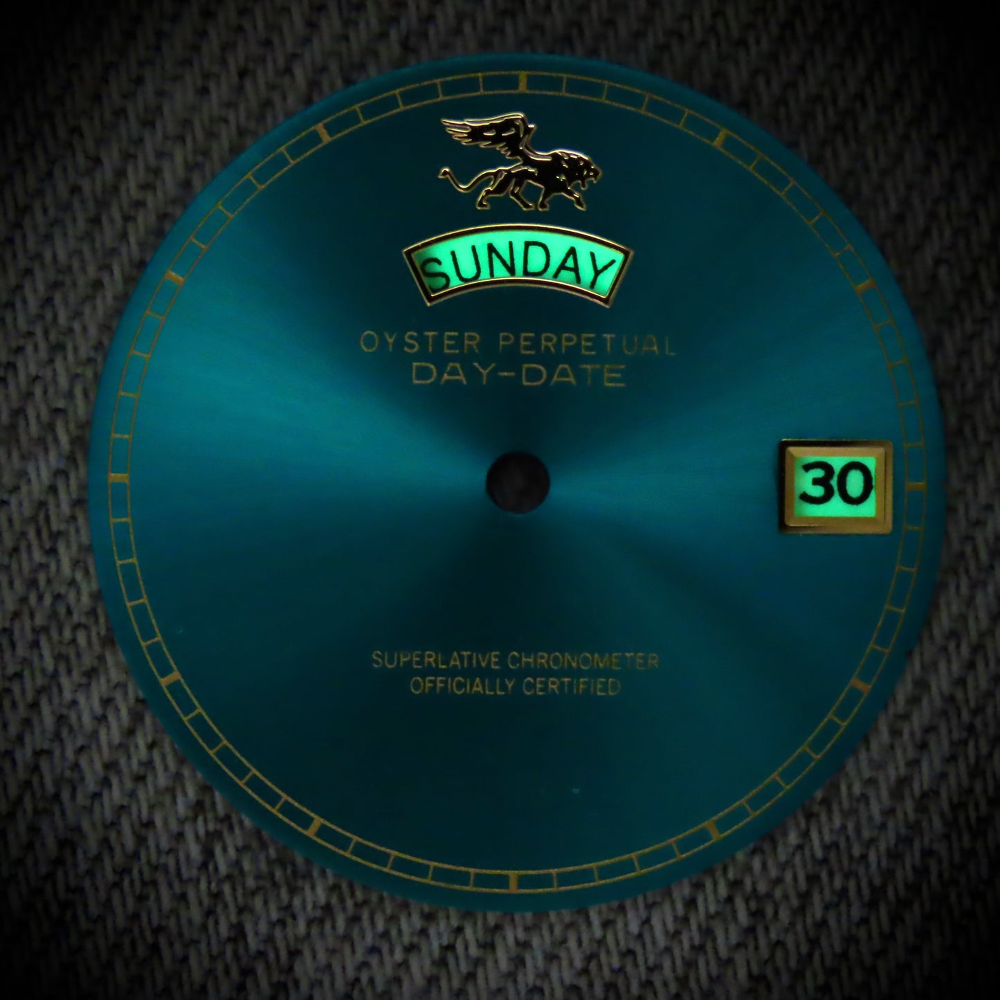 Dial Maker - Sunburst Blue/Gold Dial With Full Lume Day/Date Wheel for Seiko NH36 Movements