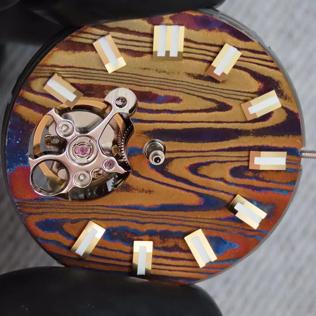 Dial Maker - Burned Pattern Damascus (Open Heart) For Seiko NH38 Movement