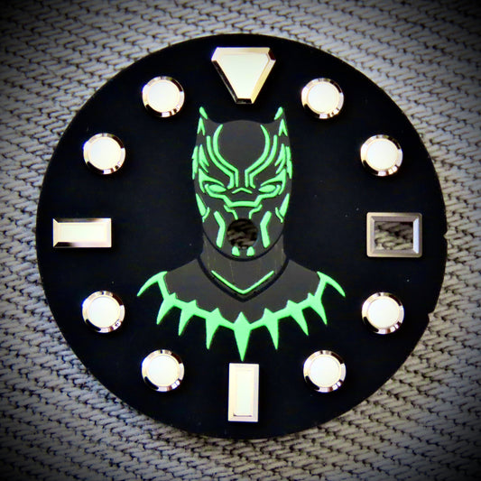 Dial maker - Matt black panther dial Green Lume
