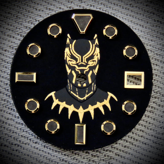 Dial maker - Matt black panther dial with gold leaf