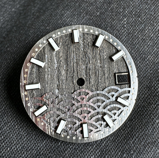 Dial Maker - Natural Wooden / Seigaiha Wave Dial  for NH35  Movement Custom Mod