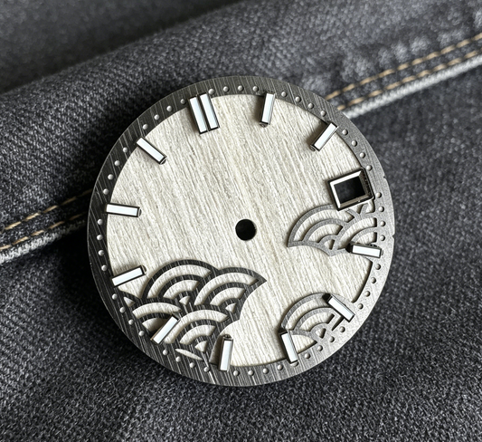 Dial Maker - Natural Wooden / Seigaiha Wave Dial  for NH35  Movement Custom Mod