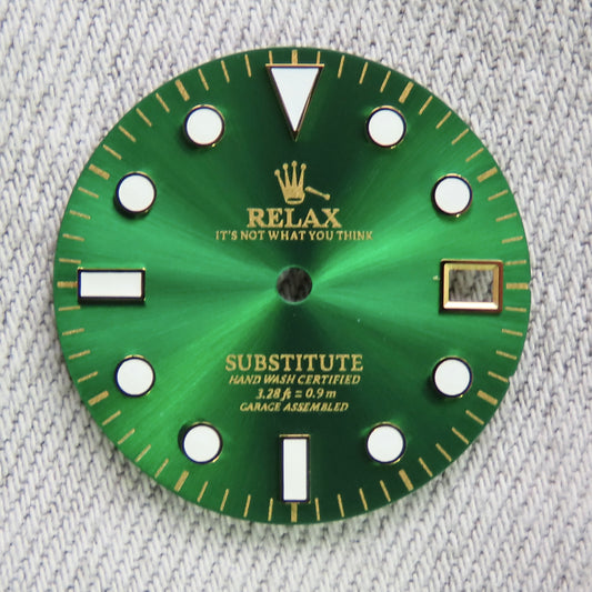 Dial Maker - Sunburst Green with Gold  Relax Dial